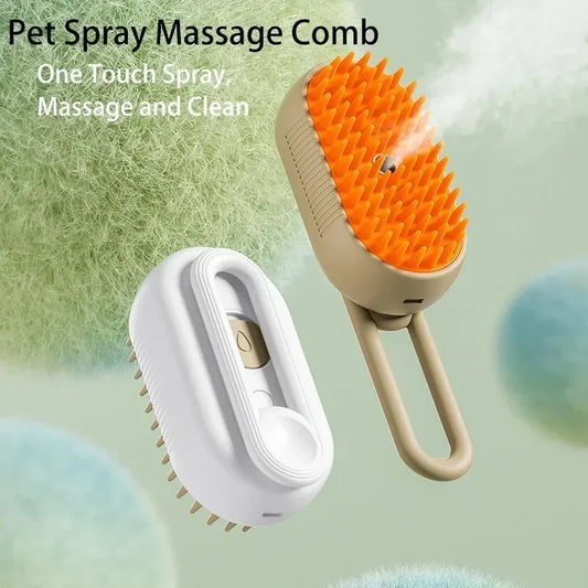 Steamy Dog Brush Electric Spray Cat Hair Brush 3 in1