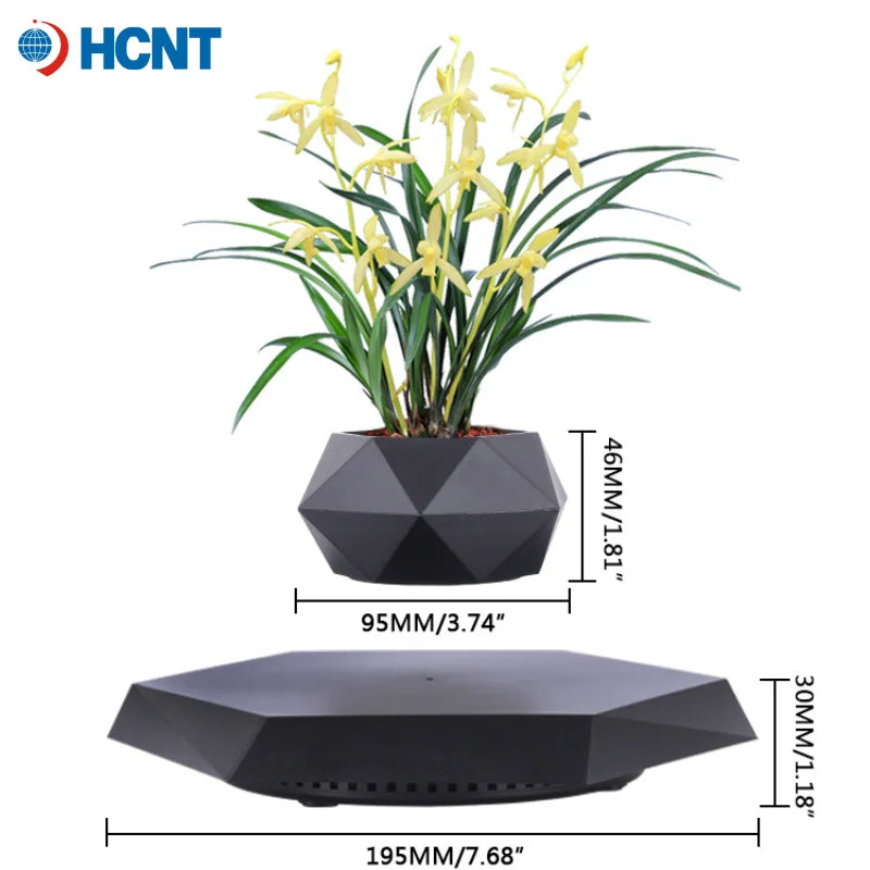 Levitating Plant Pot Magnetic Levitation Flower Pot Rotating Planters.