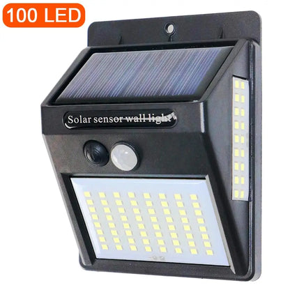 PIR Motion Sensor 100LED Sunlight control 3 sided Solar Energy Street light.