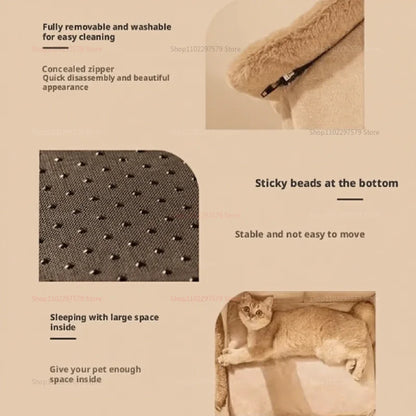 Foldable Washable Pet House for Small Dogs and Cats Removable Soft Cave Sofa Bed.