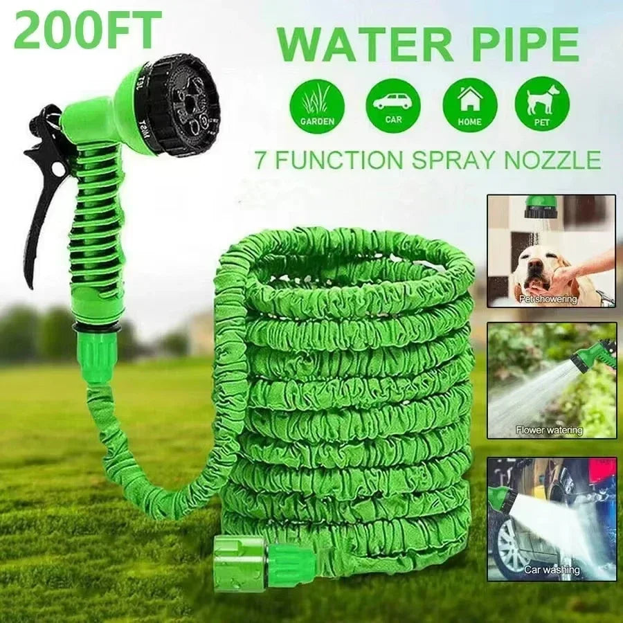 50 FT Expandable High-Pressure Magic Hose 7 Water Spraying Functions Gun.