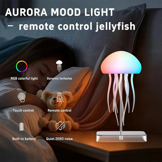 LED Jellyfish Lamp with 9 Tentacles 2 Working Modes.