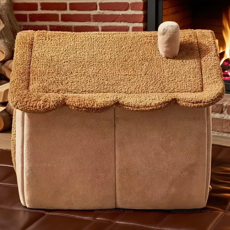 Foldable Washable Pet House for Small Dogs and Cats Removable Soft Cave Sofa Bed.