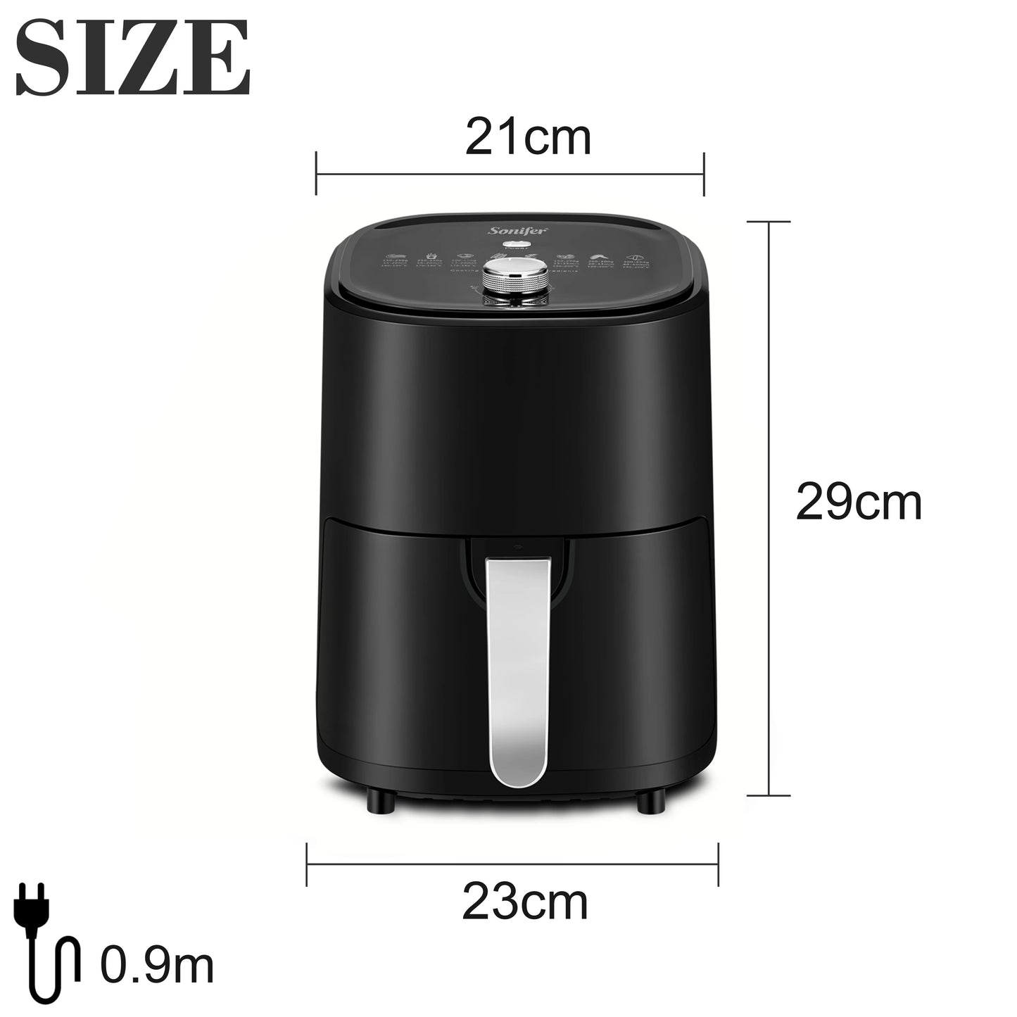 2.8L Air Fryer Without Oil Oven 1200W Multifunction Electric Deep Fryer Nonstick Basket Kitchen Cooking Frying Sonifer